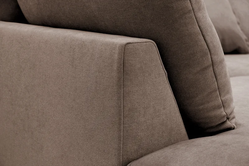 Rossita Lyx 4-sits Vänstervänd L-formad Extra Djup Schäslongsoffa i Tyg - Brun Tyg - Möbler - Soffa - Divansoffor & schäslongsoffa