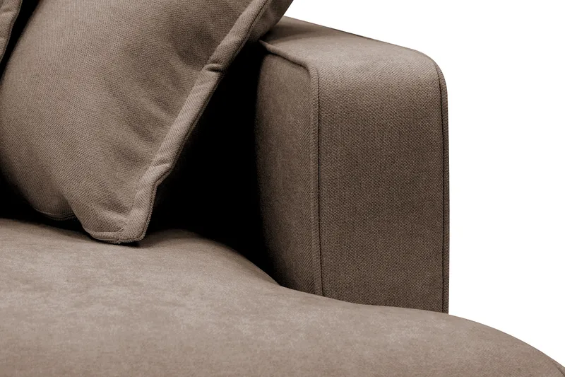 Rossita Lyx 4-sits Vänstervänd L-formad Extra Djup Schäslongsoffa i Tyg - Brun Tyg - Möbler - Soffa - Divansoffor & schäslongsoffa