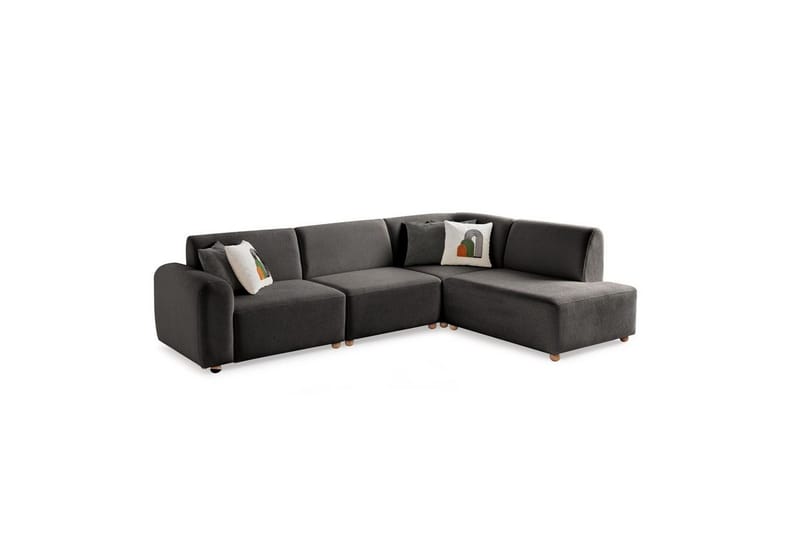 Rynvar Soffa med Schäslong 4-sits - Antracit - Möbler - Soffa - Modulsoffor - Komplett modulsoffa