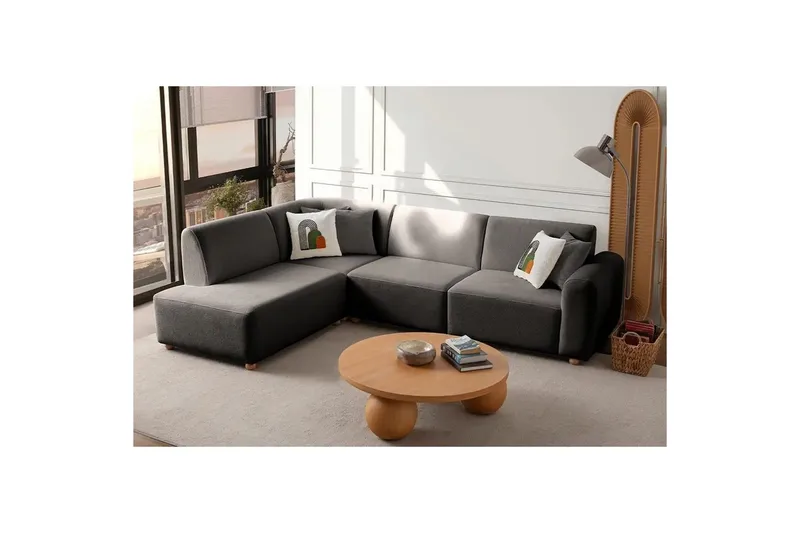 Rynvar Soffa med Schäslong 4-sits - Antracit - Möbler - Soffa - Divansoffor & schäslongsoffa