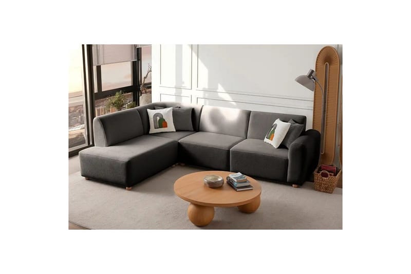 Rynvar Soffa med Schäslong 4-sits - Antracit - Möbler - Soffa - Modulsoffor - Komplett modulsoffa