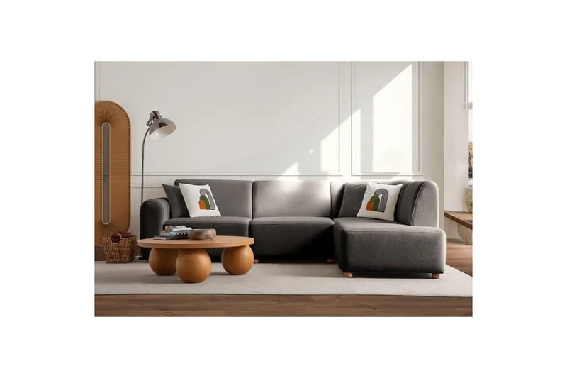 Rynvar Soffa med Schäslong 4-sits - Antracit - Möbler - Soffa - Modulsoffor - Komplett modulsoffa