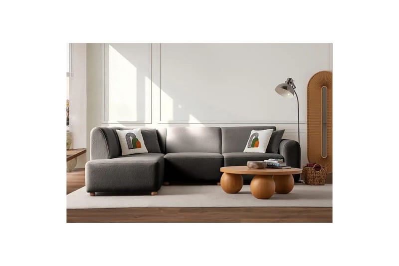 Rynvar Soffa med Schäslong 4-sits - Antracit - Möbler - Soffa - Modulsoffor - Komplett modulsoffa