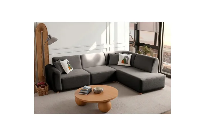 Rynvar Soffa med Schäslong 4-sits - Antracit - Möbler - Soffa - Modulsoffor - Komplett modulsoffa