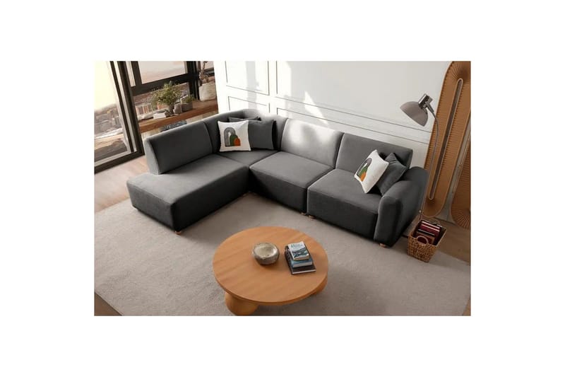 Rynvar Soffa med Schäslong 4-sits - Antracit - Möbler - Soffa - Divansoffor & schäslongsoffa