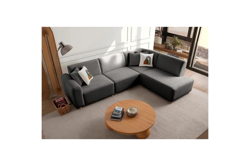 Rynvar Soffa med Schäslong 4-sits - Antracit - Möbler - Soffa - Modulsoffor - Komplett modulsoffa