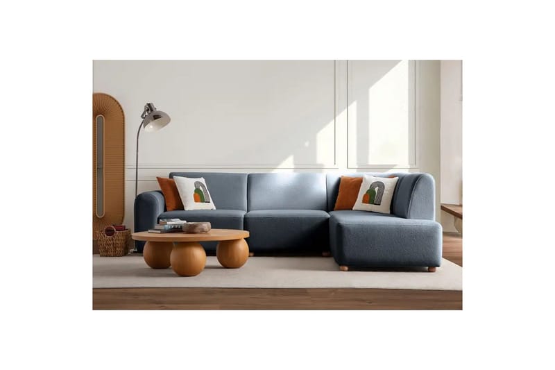 Rynvar Soffa med Schäslong 4-sits - Blå - Möbler - Soffa - Divansoffor & schäslongsoffa