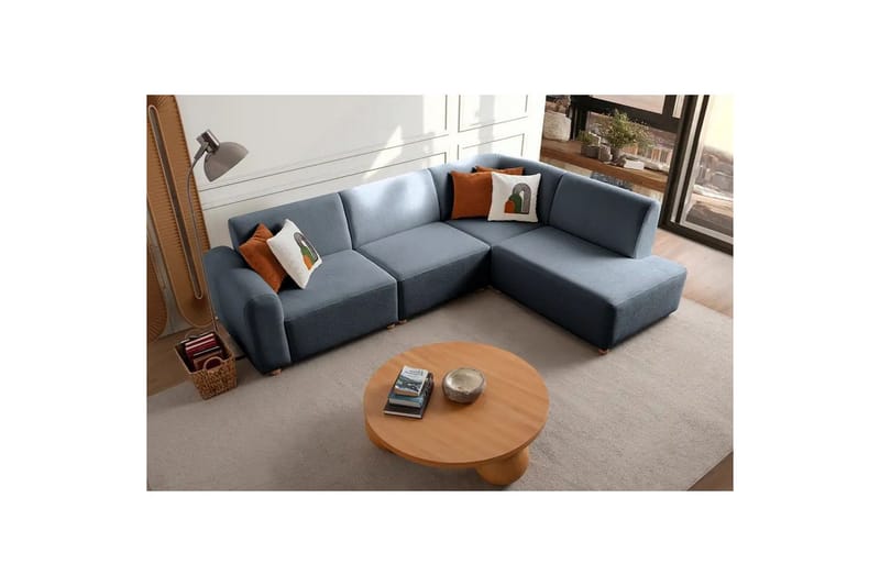 Rynvar Soffa med Schäslong 4-sits - Blå - Möbler - Soffa - Divansoffor & schäslongsoffa