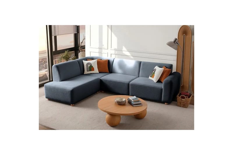 Rynvar Soffa med Schäslong 4-sits - Blå - Möbler - Soffa - Divansoffor & schäslongsoffa