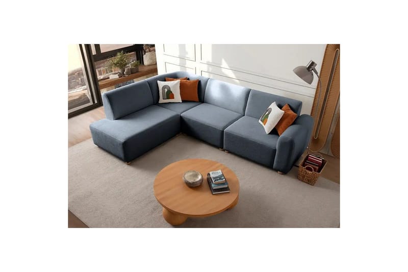 Rynvar Soffa med Schäslong 4-sits - Blå - Möbler - Soffa - Modulsoffor - Komplett modulsoffa