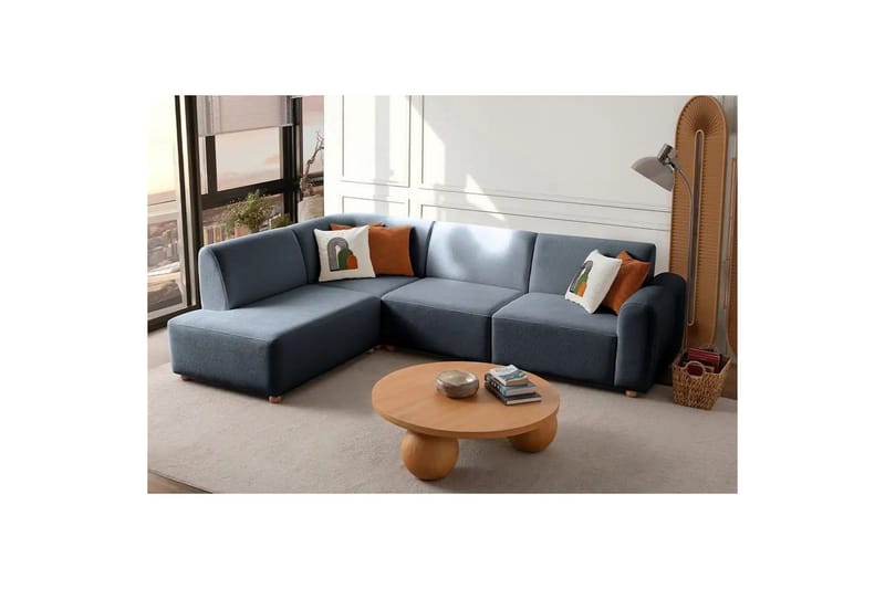 Rynvar Soffa med Schäslong 4-sits - Blå - Möbler - Soffa - Divansoffor & schäslongsoffa