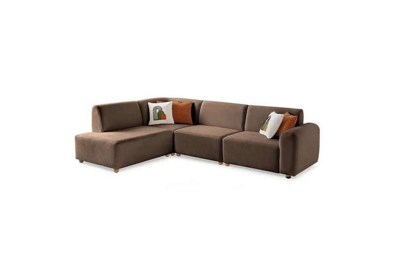 Rynvar Soffa med Schäslong 4-sits - Brun - Möbler - Soffa - Modulsoffor - Komplett modulsoffa
