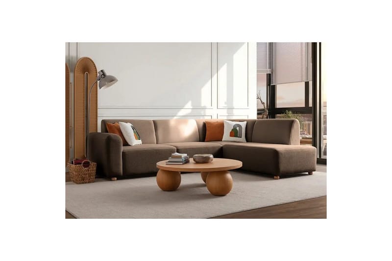 Rynvar Soffa med Schäslong 4-sits - Brun - Möbler - Soffa - Modulsoffor - Komplett modulsoffa