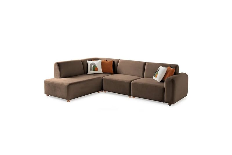Rynvar Soffa med Schäslong 4-sits - Brun - Möbler - Soffa - Divansoffor & schäslongsoffa