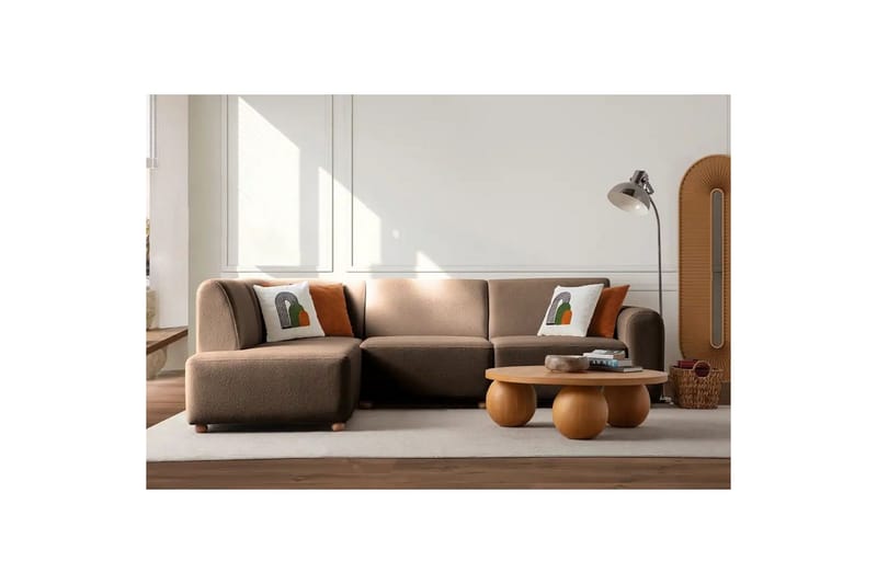 Rynvar Soffa med Schäslong 4-sits - Brun - Möbler - Soffa - Divansoffor & schäslongsoffa