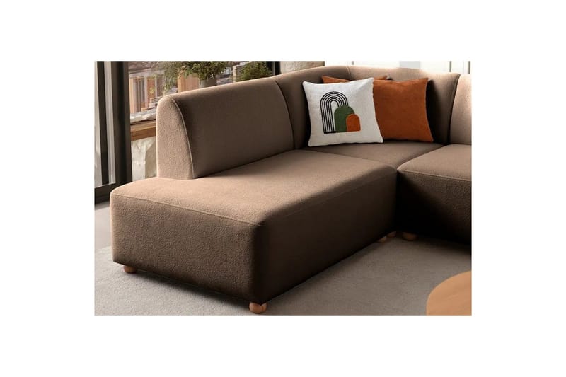 Rynvar Soffa med Schäslong 4-sits - Brun - Möbler - Soffa - Divansoffor & schäslongsoffa
