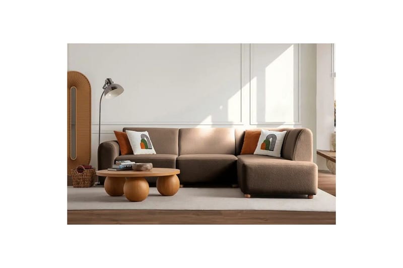Rynvar Soffa med Schäslong 4-sits - Brun - Möbler - Soffa - Modulsoffor - Komplett modulsoffa