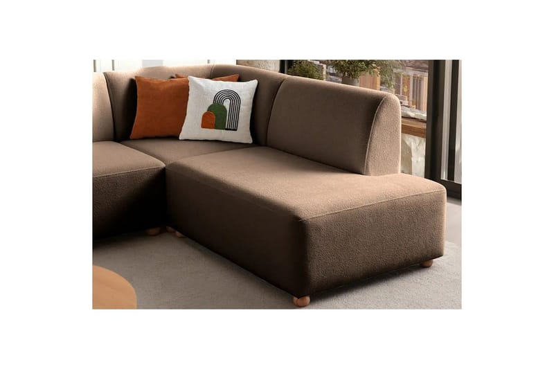 Rynvar Soffa med Schäslong 4-sits - Brun - Möbler - Soffa - Modulsoffor - Komplett modulsoffa