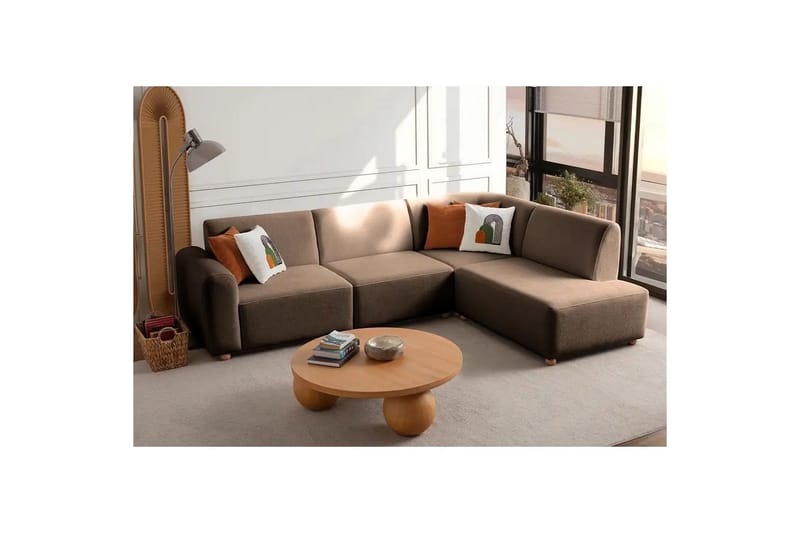 Rynvar Soffa med Schäslong 4-sits - Brun - Möbler - Soffa - Modulsoffor - Komplett modulsoffa