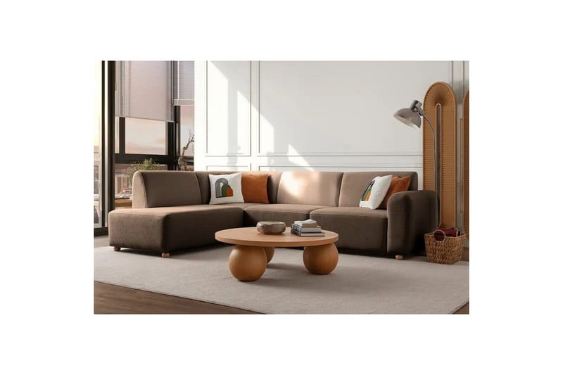 Rynvar Soffa med Schäslong 4-sits - Brun - Möbler - Soffa - Divansoffor & schäslongsoffa