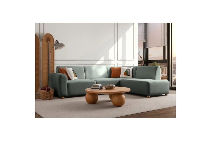 Rynvar Soffa med Schäslong 4-sits - Grön - Möbler - Soffa - Modulsoffor - Komplett modulsoffa