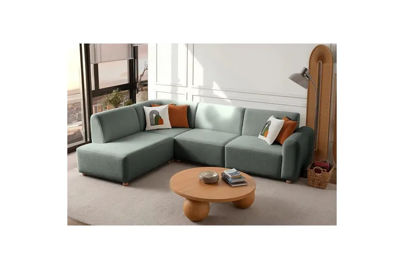 Rynvar Soffa med Schäslong 4-sits - Grön - Möbler - Soffa - Divansoffor & schäslongsoffa