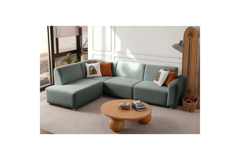 Rynvar Soffa med Schäslong 4-sits - Grön - Möbler - Soffa - Modulsoffor - Komplett modulsoffa