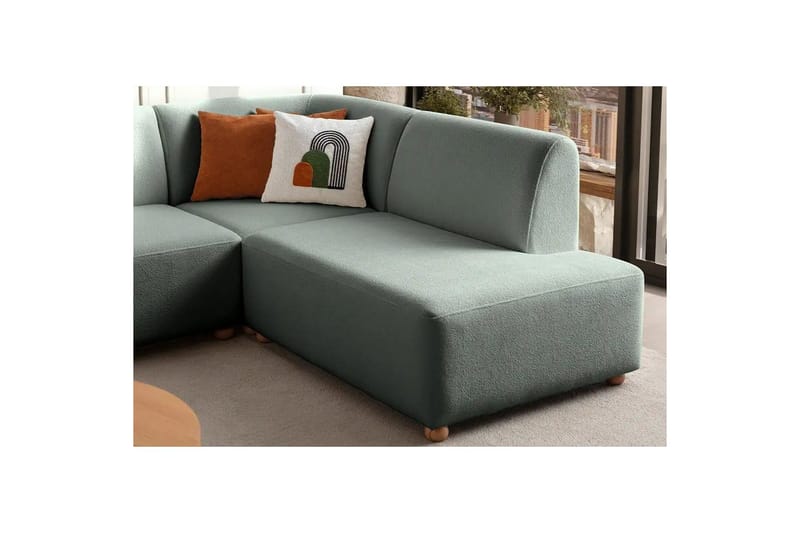 Rynvar Soffa med Schäslong 4-sits - Grön - Möbler - Soffa - Modulsoffor - Komplett modulsoffa