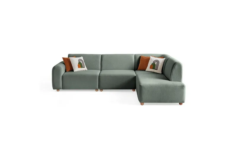 Rynvar Soffa med Schäslong 4-sits, Grön