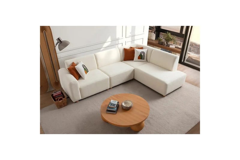 Rynvar Soffa med Schäslong 4-sits - Vit - Möbler - Soffa - Divansoffor & schäslongsoffa