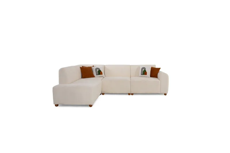 Rynvar Soffa med Schäslong 4-sits, Vit