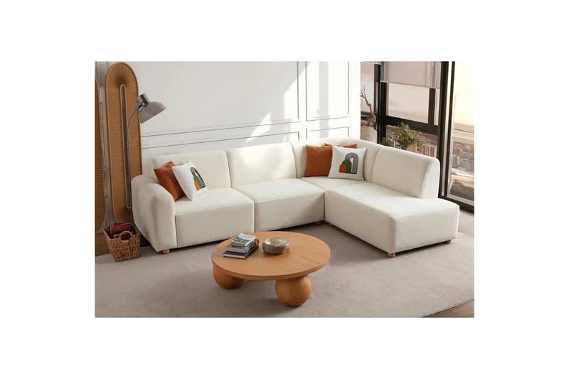 Rynvar Soffa med Schäslong 4-sits - Vit - Möbler - Soffa - Divansoffor & schäslongsoffa