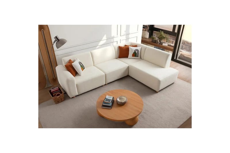 Rynvar Soffa med Schäslong 4-sits - Vit - Möbler - Soffa - Divansoffor & schäslongsoffa