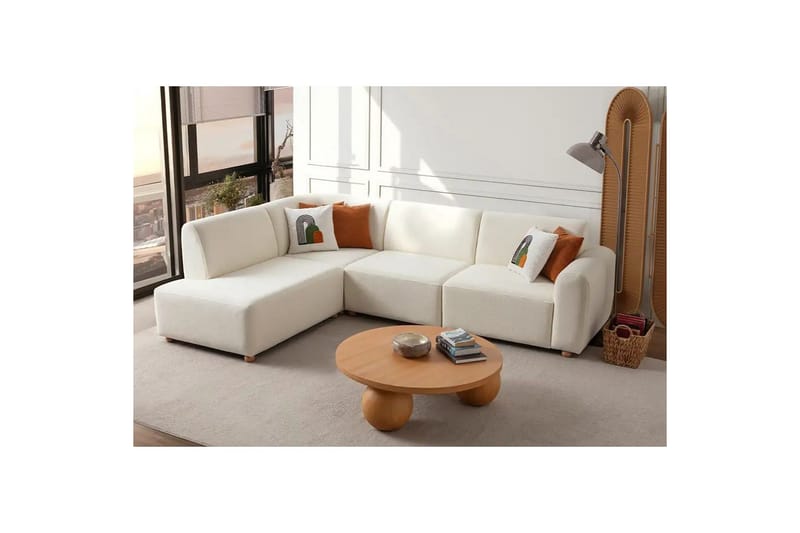 Rynvar Soffa med Schäslong 4-sits - Vit - Möbler - Soffa - Divansoffor & schäslongsoffa