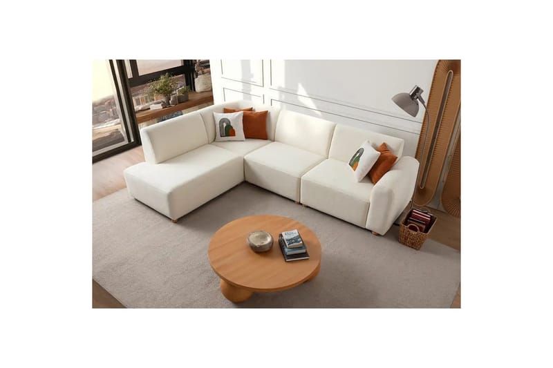 Rynvar Soffa med Schäslong 4-sits - Vit - Möbler - Soffa - Divansoffor & schäslongsoffa