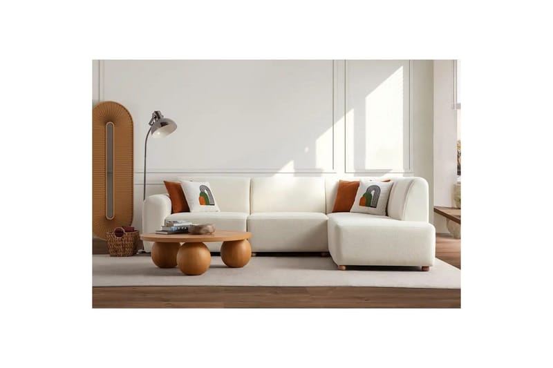 Rynvar Soffa med Schäslong 4-sits - Vit - Möbler - Soffa - Modulsoffor - Komplett modulsoffa