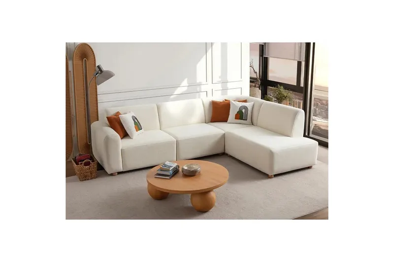 Rynvar Soffa med Schäslong 4-sits - Vit - Möbler - Soffa - Divansoffor & schäslongsoffa