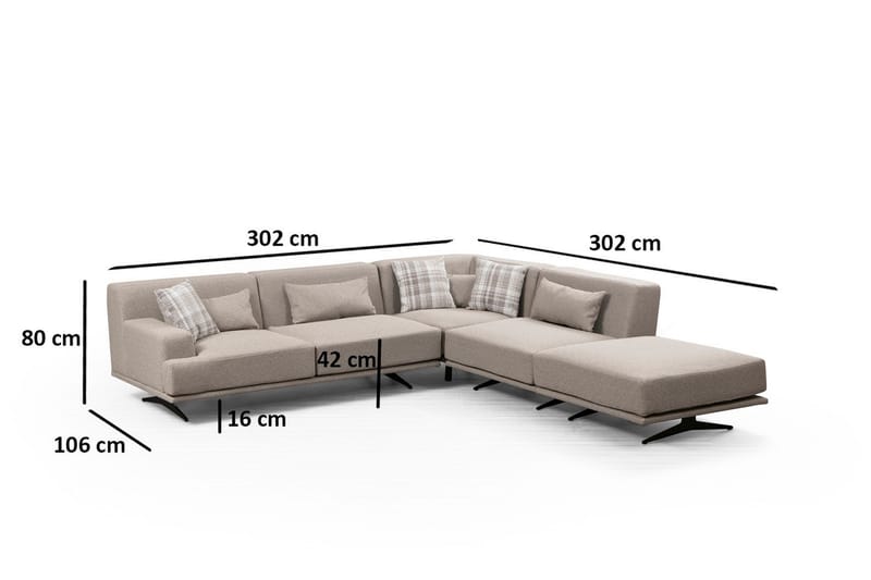 Sanroman Divansoffa - Beige - Möbler - Soffa - Divansoffor & schäslongsoffa