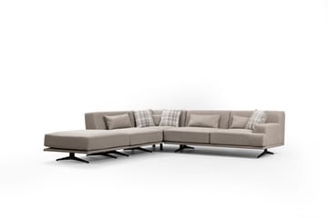 Sanroman Vänstervänd L-formad Schäslongsoffa 302 cm i Tyg - Beige - Möbler - Soffa - Divansoffor & schäslongsoffa