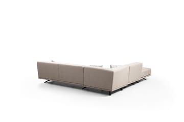 Sanroman Vänstervänd L-formad Schäslongsoffa 302 cm i Tyg - Beige - Möbler - Soffa - Divansoffor & schäslongsoffa