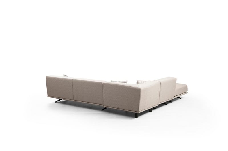 Sanroman Vänstervänd L-formad Schäslongsoffa 302 cm i Tyg - Beige - Möbler - Soffa - Divansoffor & schäslongsoffa