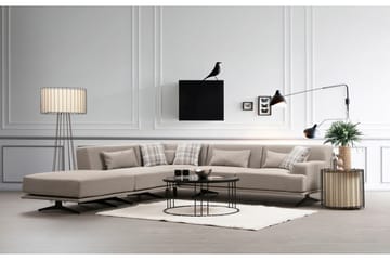 Sanroman Vänstervänd L-formad Schäslongsoffa 302 cm i Tyg - Beige - Möbler - Soffa - Divansoffor & schäslongsoffa