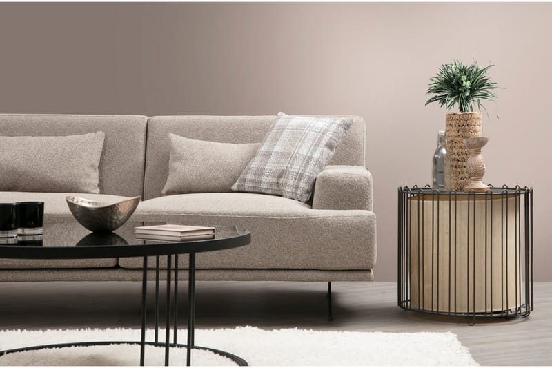 Sanroman Vänstervänd L-formad Schäslongsoffa 302 cm i Tyg - Beige - Möbler - Soffa - Divansoffor & schäslongsoffa