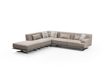 Sanroman Vänstervänd L-formad Schäslongsoffa 302 cm i Tyg - Beige - Möbler - Soffa - Divansoffor & schäslongsoffa