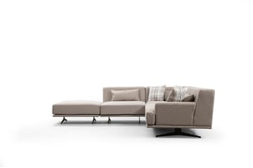 Sanroman Vänstervänd L-formad Schäslongsoffa 302 cm i Tyg - Beige - Möbler - Soffa - Divansoffor & schäslongsoffa