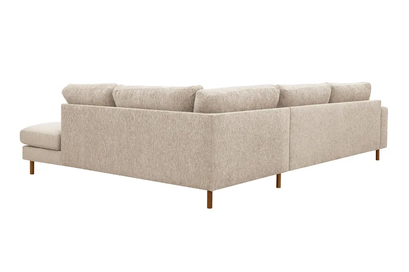 Scandi Djup 4-sits Soffa med Schäslong Höger i Chenille - Beige - Möbler - Soffa - Divansoffor & schäslongsoffa