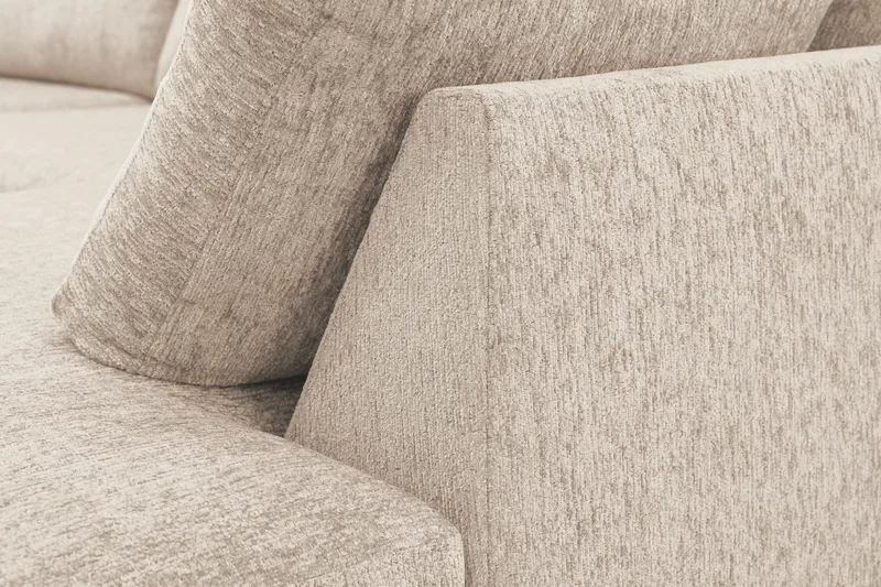 Scandi Djup 4-sits Soffa med Schäslong Höger i Chenille - Beige - Möbler - Soffa - Divansoffor & schäslongsoffa