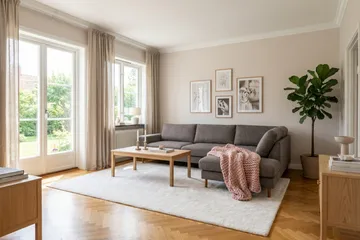 Scandi Djup 4-sits Soffa med Schäslong Höger i Chenille - Grå - Möbler - Soffa - Divansoffor & schäslongsoffa