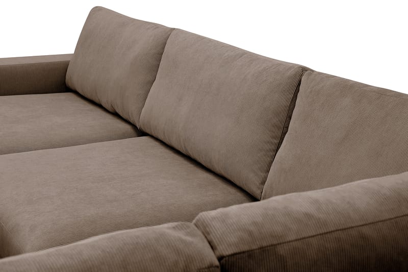 Scandi Djup 4-sits Soffa med Schäslong Höger i Sammet - Brun - Möbler - Soffa - Divansoffor & schäslongsoffa