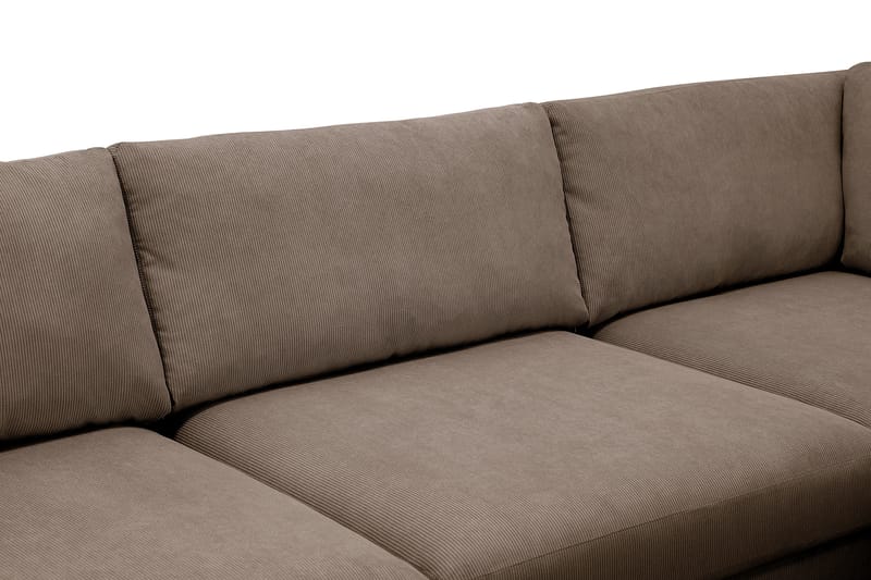 Scandi Djup 4-sits Soffa med Schäslong Höger i Sammet - Brun - Möbler - Soffa - Divansoffor & schäslongsoffa